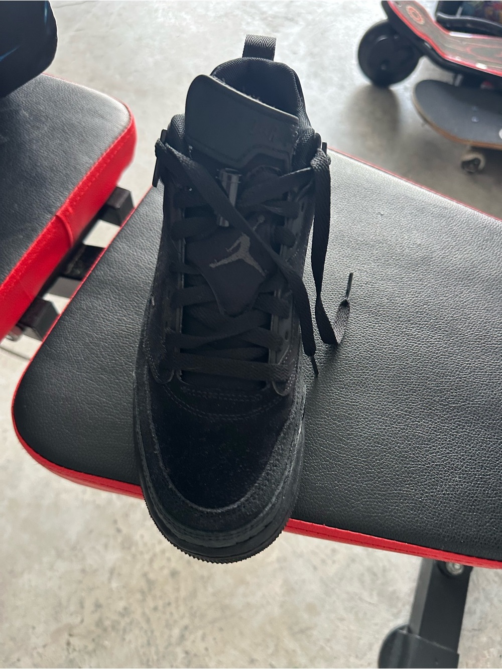 Nike Air Jordan Men's Black Suede/Leather Sneaker - Picture 2 of 6